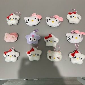 Cute Character Plush Keychains Set (10 pieces)